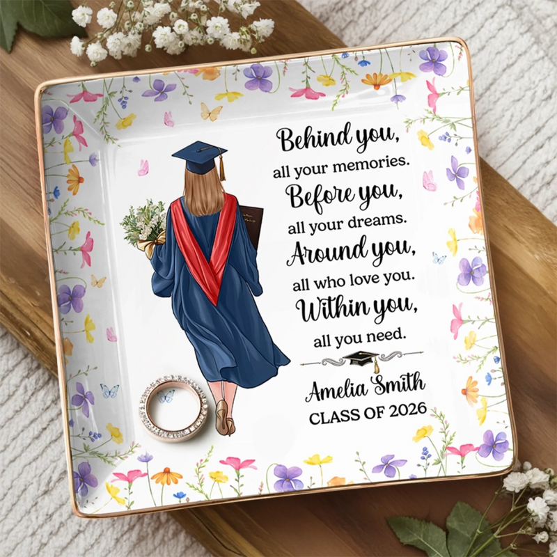Custom Full-Print Jewelry Dish - Personalized Graduation Gifts For Her - Dreams Look Beautiful On You