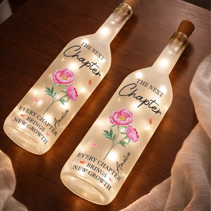 Custom Bottle Lamp - Personalized Graduation Gifts For Her, Him - Keep Blooming, One Chapter At A Time