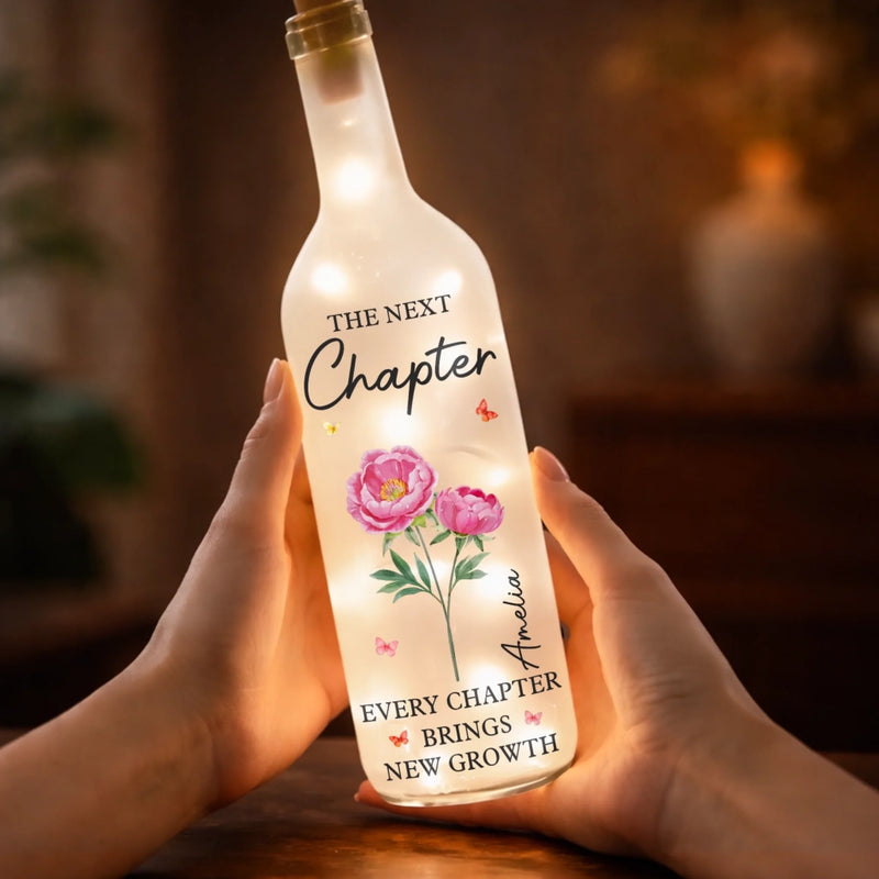 Custom Bottle Lamp - Personalized Graduation Gifts For Her, Him - Keep Blooming, One Chapter At A Time