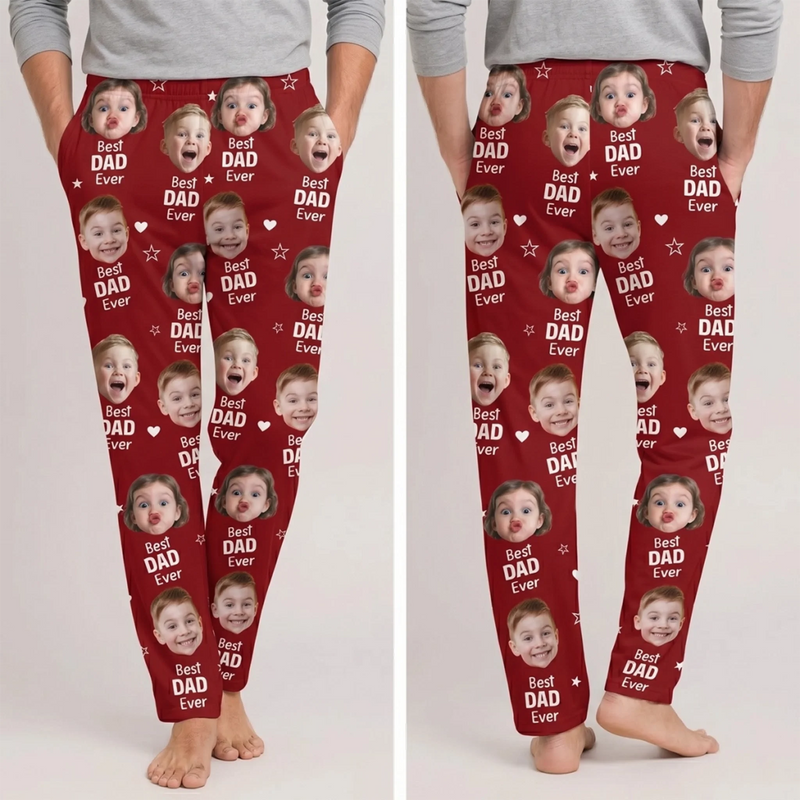 Custom Photo Pajama Pants - Personalized Mother's Day, Father's Day Gifts For Mom, Grandma, Dad, Grandpa - Family Love Never Sleeps Ever