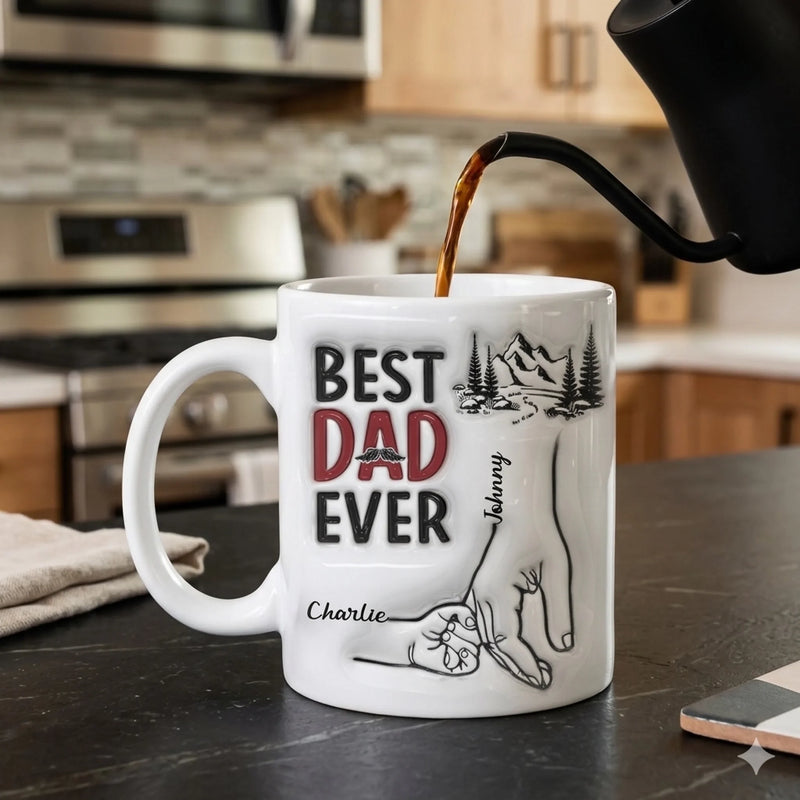 Best Daddy Ever - Family Personalized Custom 3D Inflated Effect Printed Mug - Father's Day, Gift For Dad, Grandpa