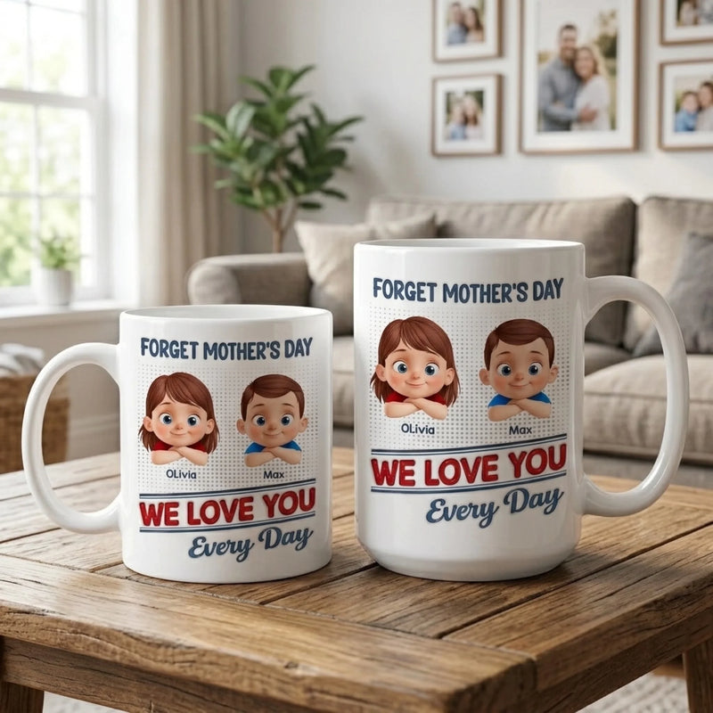 Custom 3D Inflated Effect Printed Mug - Personalized Mother's Day Gifts For Mom, Grandma - Hugs, Love, Repeat