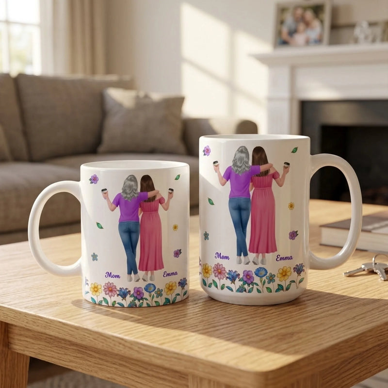 Custom Mug - Personalized Mother's Day Birthday Gifts For Mom, Daughter - Thanks For Being Our Mom