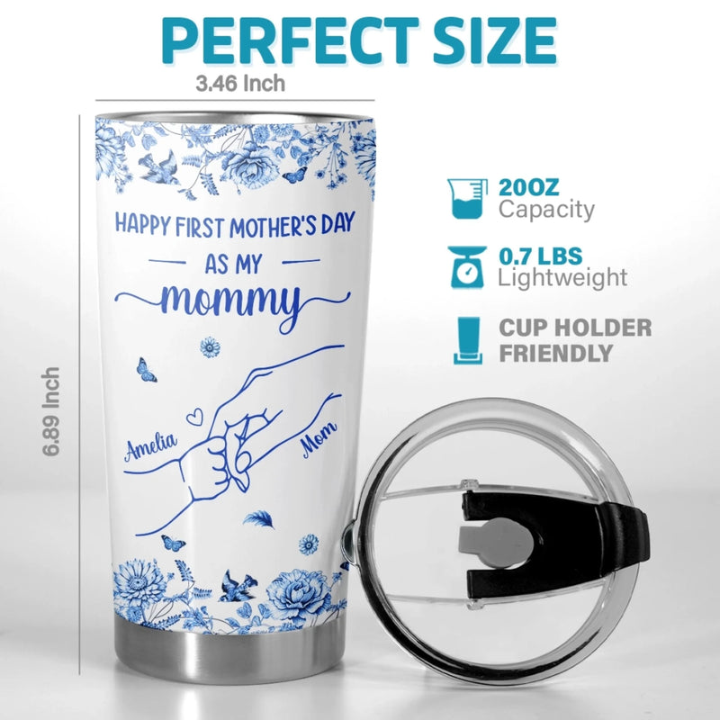 Custom Tumbler - Personalized Mother's Day, Baby Shower, Gender Reveal Gifts For New Moms, Wife, Daughter - The Beginning Of Mommy Magic