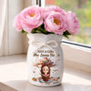 Custom Flower Vase With Ribbon - Personalized  Bookish Gifts For Book Lovers, Bookworms, Readers - Reading Is My Favorite Escape