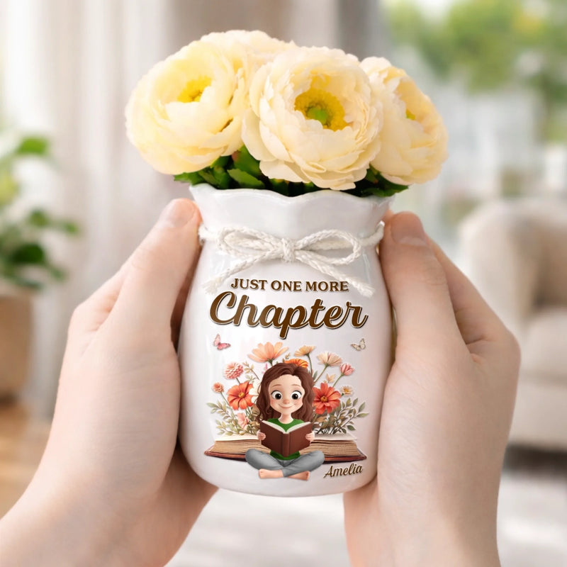 Custom Flower Vase With Ribbon - Personalized  Bookish Gifts For Book Lovers, Bookworms, Readers -  Collecting Stories, Not Things