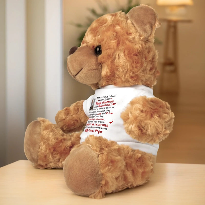 Custom Photo Teddy Bear Plush - Personalized Graduation, Memorial Sympathy Gift For Family Members, Siblings, Brothers, Sisters - A Gentle Hug From Heaven