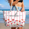 Custom Beach Bag - Personalized Summer Vacation And Travel Gifts For Best Friends, Family - Good Vibes Happen On The Tide