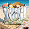 Custom Beach Bag - Personalized Summer Vacation And Travel Gifts For Best Friends, Family - Good Vibes Happen On The Tide
