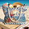 Custom Beach Bag - Personalized Summer Vacation And Travel Gifts For Best Friends, Family, Cruise Lovers - Let’s Cruise Into Good Times