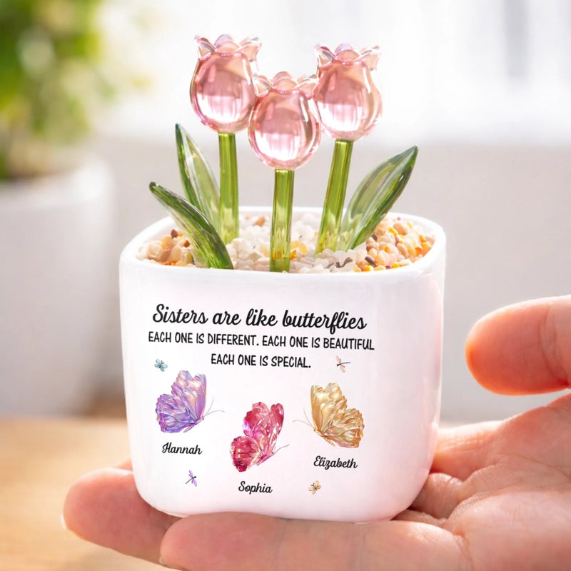 Custom Glass Everlasting Tulips - Personalized Best Friend Birthday Gifts For Women, Besties, Sisters, BFF -  Each One Special, All Deeply Loved