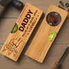 Custom Wooden Bottle Opener With Built-in Spirit Level - Personalized Father's Day Birthday Gifts For Dad, Grandpa - Dad Level Always Perfect