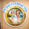 Custom Cruise Ship Door Magnet - Personalized Summer Vacation And Travel Gifts For Best Friends, Besties, Sisters, BFF - It's A Girls Trip