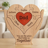 Custom Shaped Wooden Art Puzzle - Personalized Father's Day Birthday Gifts For Dad, Grandpa - Best Dad Ever Hands Down