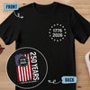 Back And Front Printed Unisex T-shirt - America 250th Anniversary Gifts For Men And Women - Sparkling Flag, Freedom Forever