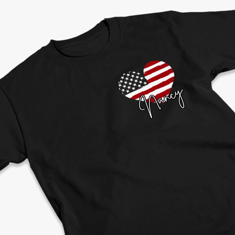 Custom Back And Front Printed Unisex T-shirt - Personalized America 250th Anniversary Gifts For Men And Women - We Love Freedom