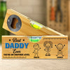 Custom Wooden Bottle Opener With Built-in Spirit Level - Personalized Father's Day Birthday Gifts For Dad, Grandpa - Grandpa Built It Right