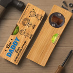Custom Wooden Bottle Opener With Built-in Spirit Level - Personalized Father's Day Birthday Gifts For Dad, Grandpa - Grandpa Built It Right