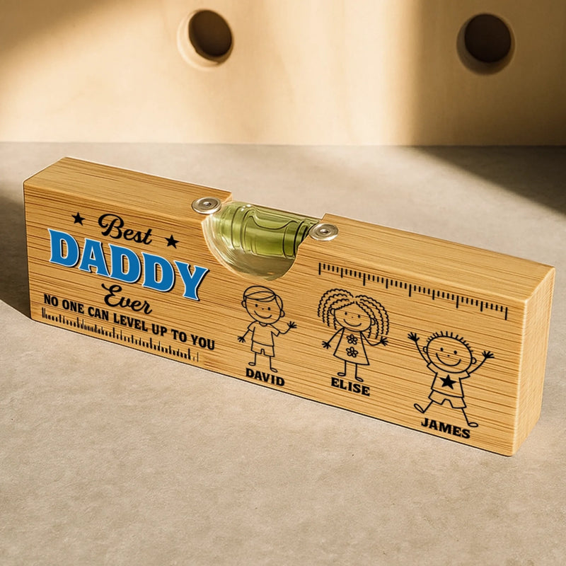 Custom Wooden Bottle Opener With Built-in Spirit Level - Personalized Father's Day Birthday Gifts For Dad, Grandpa - Grandpa Built It Right