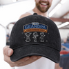 Custom Vintage Washed Denim Baseball Cap - Personalized Father's Day Birthday Gifts For Dad, Grandpa - Built Strong By Dad