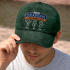 Custom Vintage Washed Denim Baseball Cap - Personalized Father's Day Birthday Gifts For Dad, Grandpa - Built Strong By Dad
