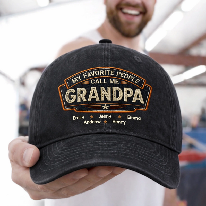 Custom Vintage Washed Denim Baseball Cap - Personalized Father's Day Birthday Gifts For Dad, Grandpa - Everyday Hero Called Dad