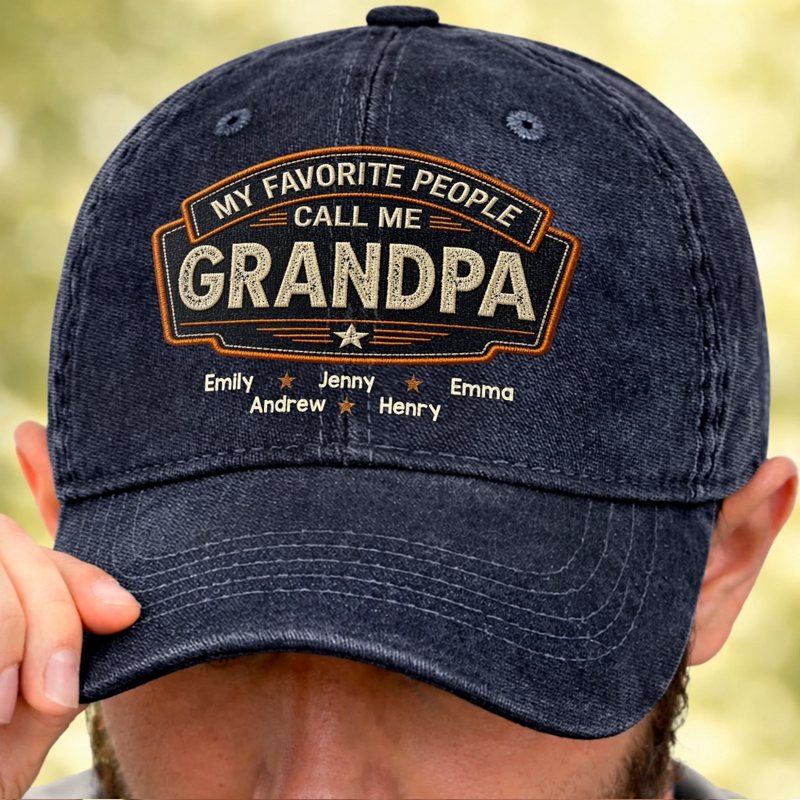Custom Vintage Washed Denim Baseball Cap - Personalized Father's Day Birthday Gifts For Dad, Grandpa - Everyday Hero Called Dad
