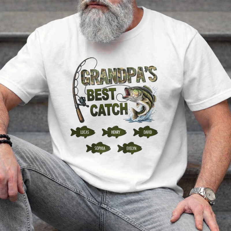 Custom Unisex T-shirt, Premium T-shirt, Hoodie - Personalized Father's Day Fishing Gifts For Fisherman, Dad, Grandpa - Best Catch Ever