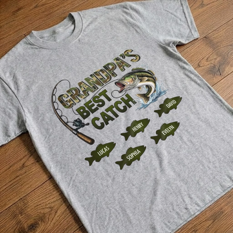 Custom Unisex T-shirt, Premium T-shirt, Hoodie - Personalized Father's Day Fishing Gifts For Fisherman, Dad, Grandpa - Best Catch Ever