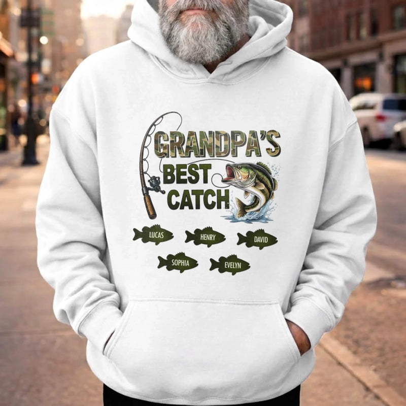 Custom Unisex T-shirt, Premium T-shirt, Hoodie - Personalized Father's Day Fishing Gifts For Fisherman, Dad, Grandpa - Best Catch Ever