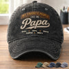Custom Vintage Washed Denim Baseball Cap - Personalized Father's Day Birthday Gifts For Dad, Grandpa - Strong Like Dad Always