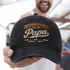 Custom Vintage Washed Denim Baseball Cap - Personalized Father's Day Birthday Gifts For Dad, Grandpa - Strong Like Dad Always