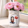 Custom Flower Vase With Ribbon - Personalized  Bookish Gifts For Book Lovers, Bookworms, Readers -  Reading, Dreaming, Repeating