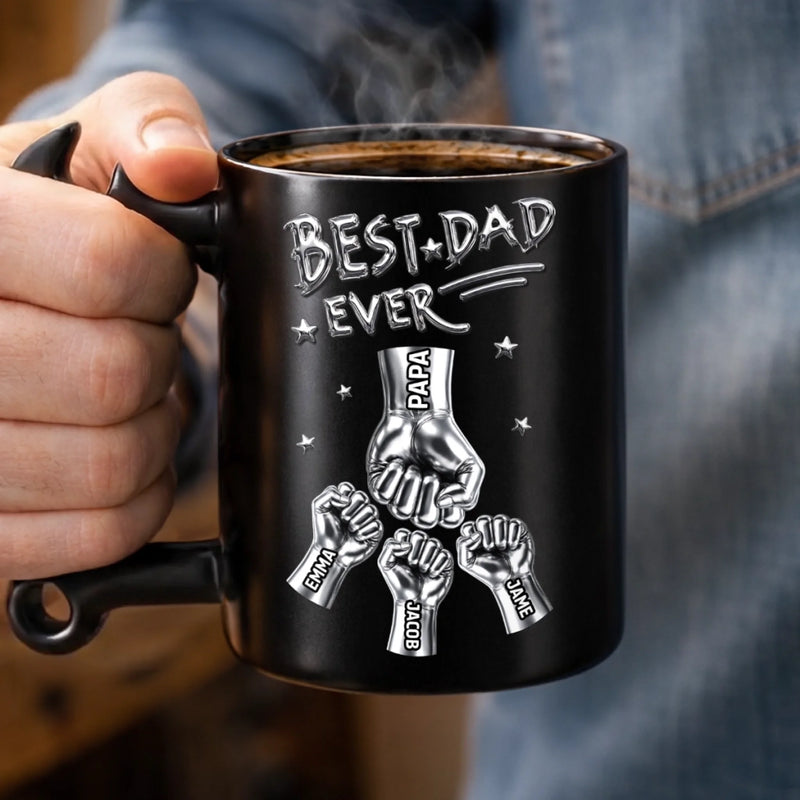 Custom Coffee Mug With Wrench Handle - Personalized Father's Day Birthday Gifts For Dad, Grandpa - You Are My Hero