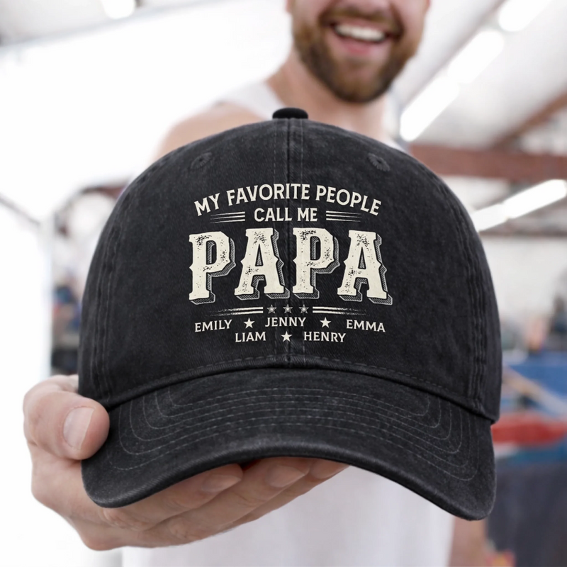 Custom Vintage Washed Denim Baseball Cap - Personalized Father's Day Birthday Gifts For Dad, Grandpa - Grandpa Never Outdated