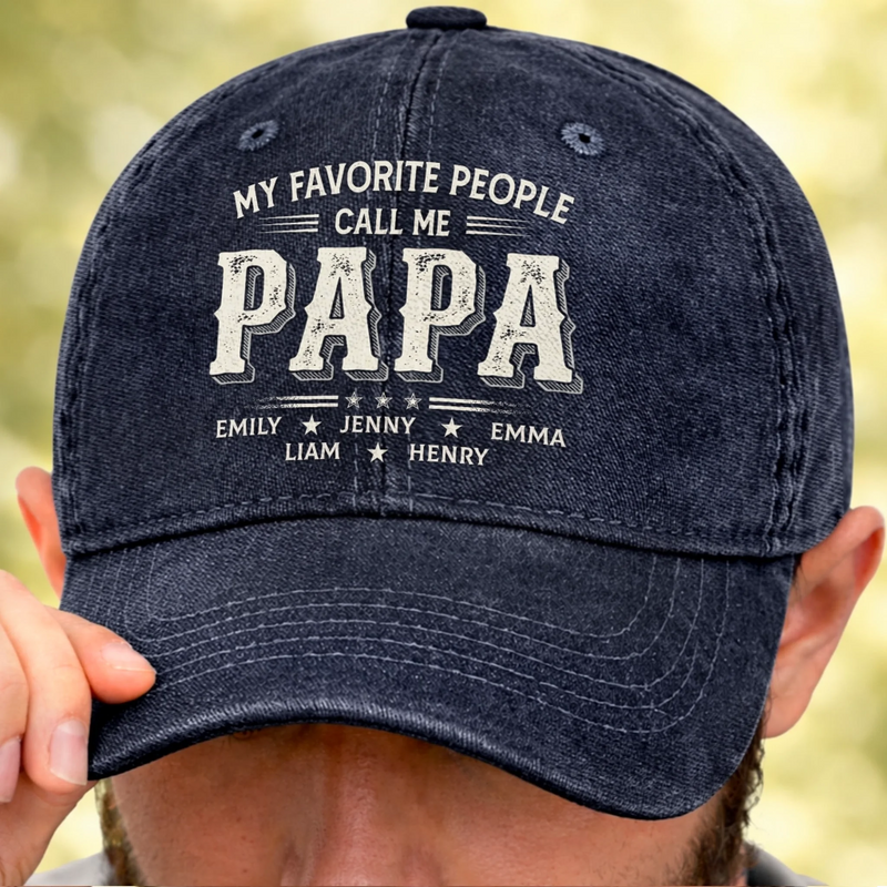 Custom Vintage Washed Denim Baseball Cap - Personalized Father's Day Birthday Gifts For Dad, Grandpa - Grandpa Never Outdated