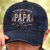 Custom Vintage Washed Denim Baseball Cap - Personalized Father's Day Birthday Gifts For Dad, Grandpa - The Man The Myth Dad