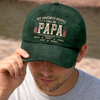Custom Vintage Washed Denim Baseball Cap - Personalized Father's Day Birthday Gifts For Dad, Grandpa - The Man The Myth Dad