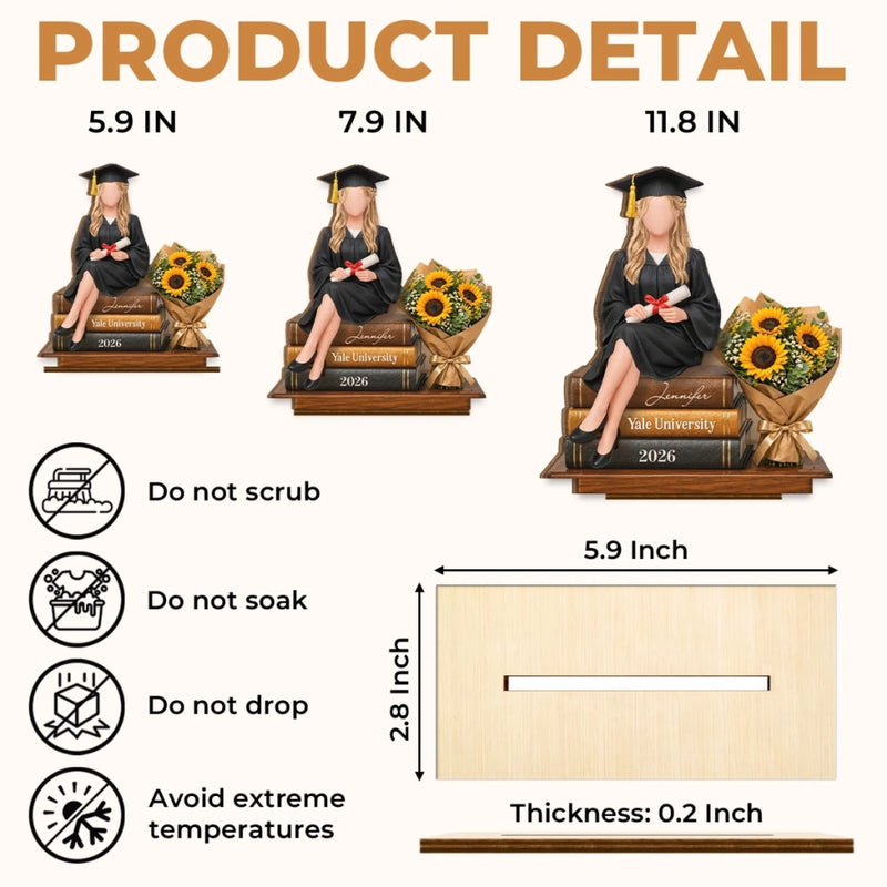 Custom 2-Layered Wooden Plaque - Personalized Graduation Gift For Her - Not Just A Moment, A Milestone