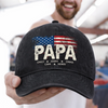 Custom Vintage Washed Denim Baseball Cap - Personalized Father's Day Birthday Gifts For Dad, Grandpa - Grandpa Vintage Vibes