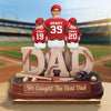 Custom 2-Layered Wooden Plaque - Personalized Father's Day Birthday Gifts For Dad, Grandpa - Baseball And Dad Time