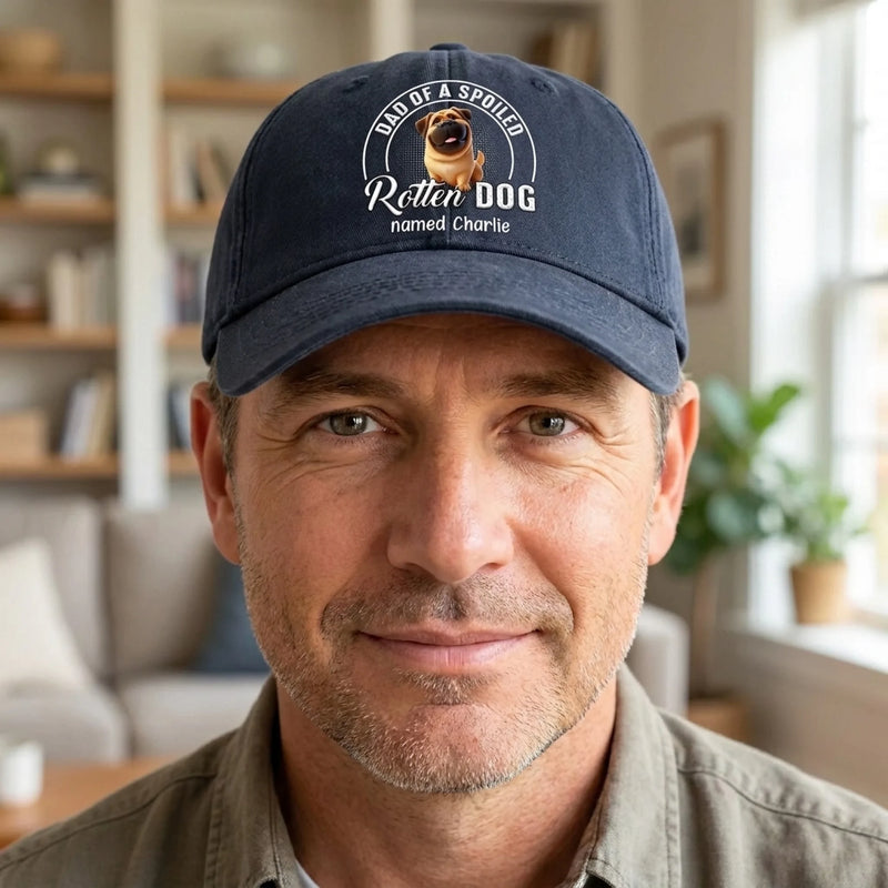 Master Of The Meow & Woof Crew - Dog & Cat Personalized Custom Vintage Washed Denim Baseball Cap - Father's Day, Mother's Day, Gift For Mom, Dad, Pet Owners, Pet Lovers