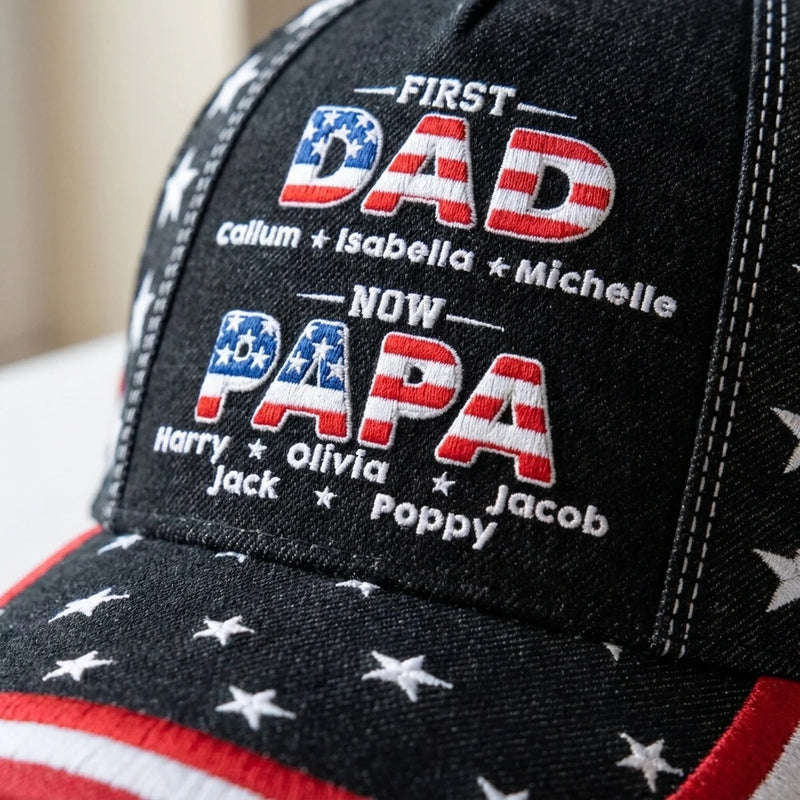 Custom Hat, All Over Print Classic Cap - Personalized Father's Day Birthday Gifts For Dad, Grandpa - Double The Love Double The Pride