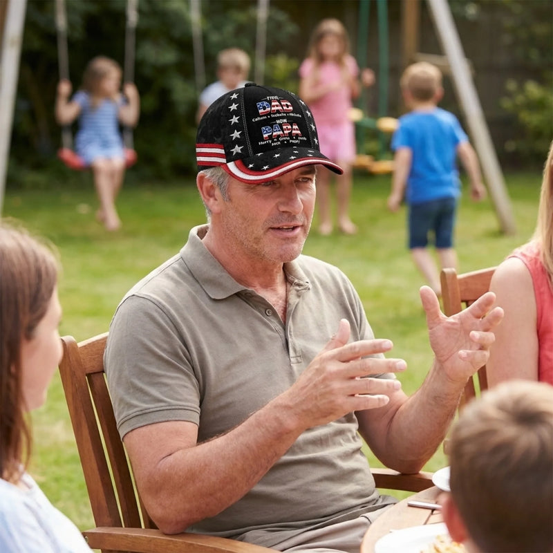 Custom Hat, All Over Print Classic Cap - Personalized Father's Day Birthday Gifts For Dad, Grandpa - Double The Love Double The Pride