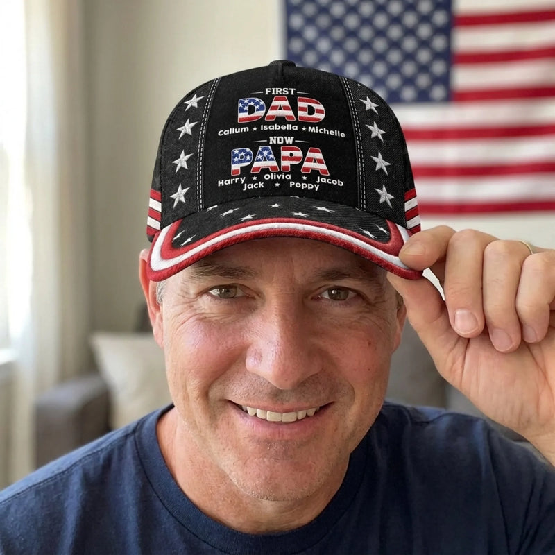 Custom Hat, All Over Print Classic Cap - Personalized Father's Day Birthday Gifts For Dad, Grandpa - Double The Love Double The Pride