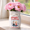 Custom Flower Vase With Ribbon - Personalized Birthday Gifts For Daughter - Daddy And Daughter Forever