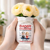 Custom Flower Vase With Ribbon - Personalized Birthday Gifts For Daughter - Daddy And Daughter Forever