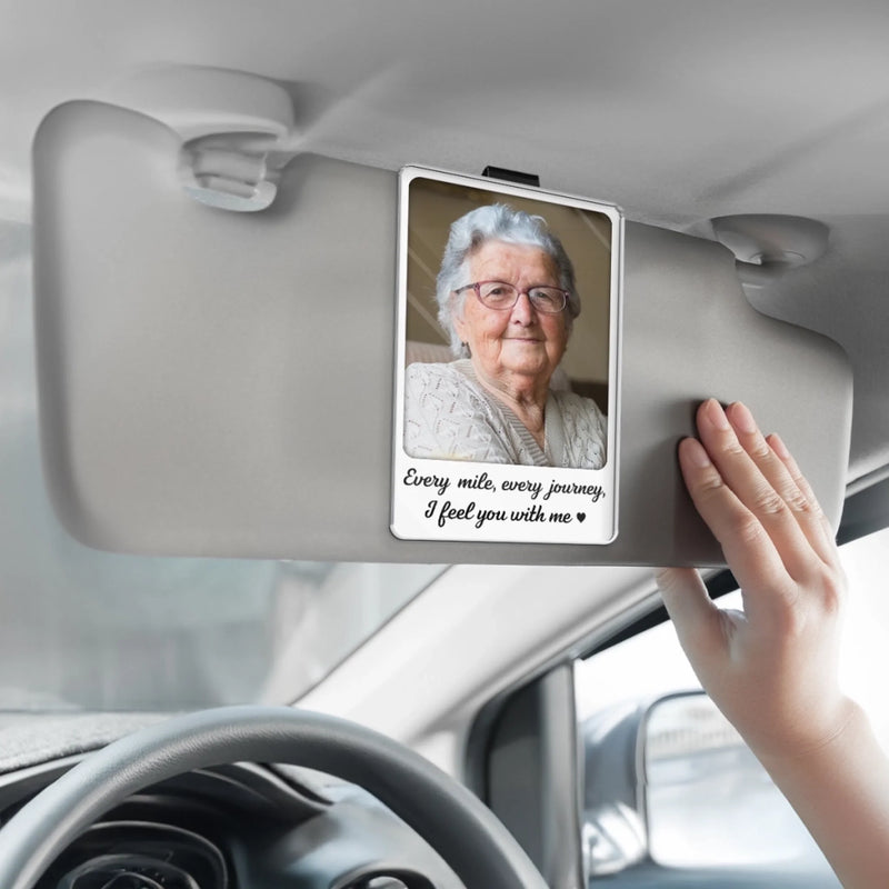 Custom Photo Acrylic Car Visor Clip - Personalized Memorial Sympathy Gifts For Loss Of Mom, Dad - Forever My Road Guardian