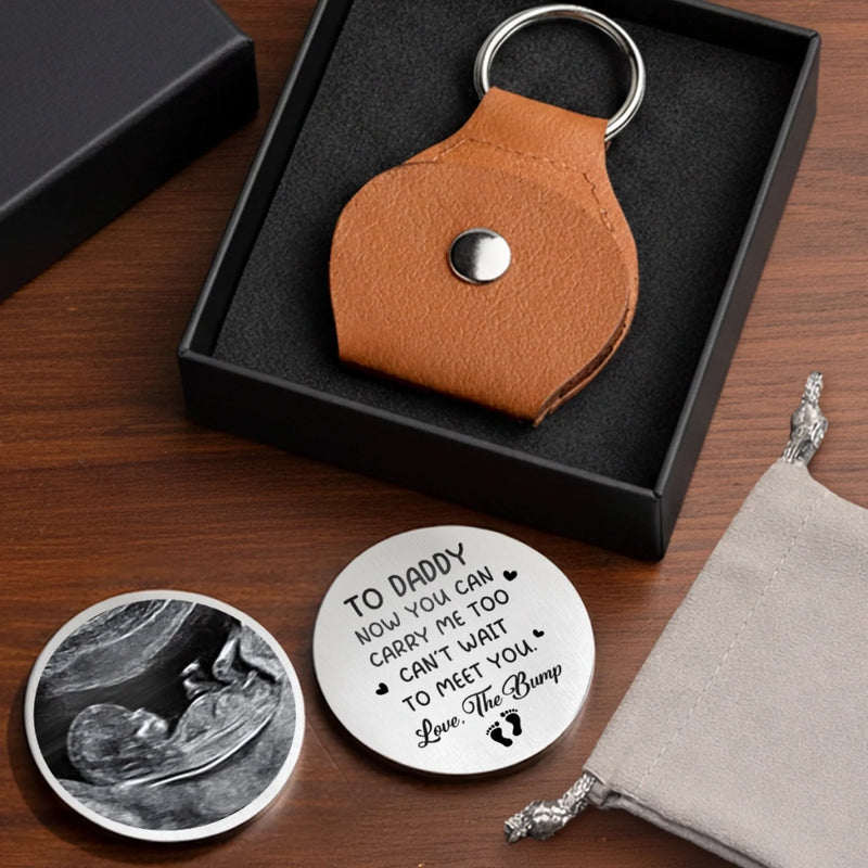 Custom Photo Pocket Hug - Personalized Baby Shower, Gender Reveal Gifts For New Dads, Husband, Son - Promoted To Dad Soon