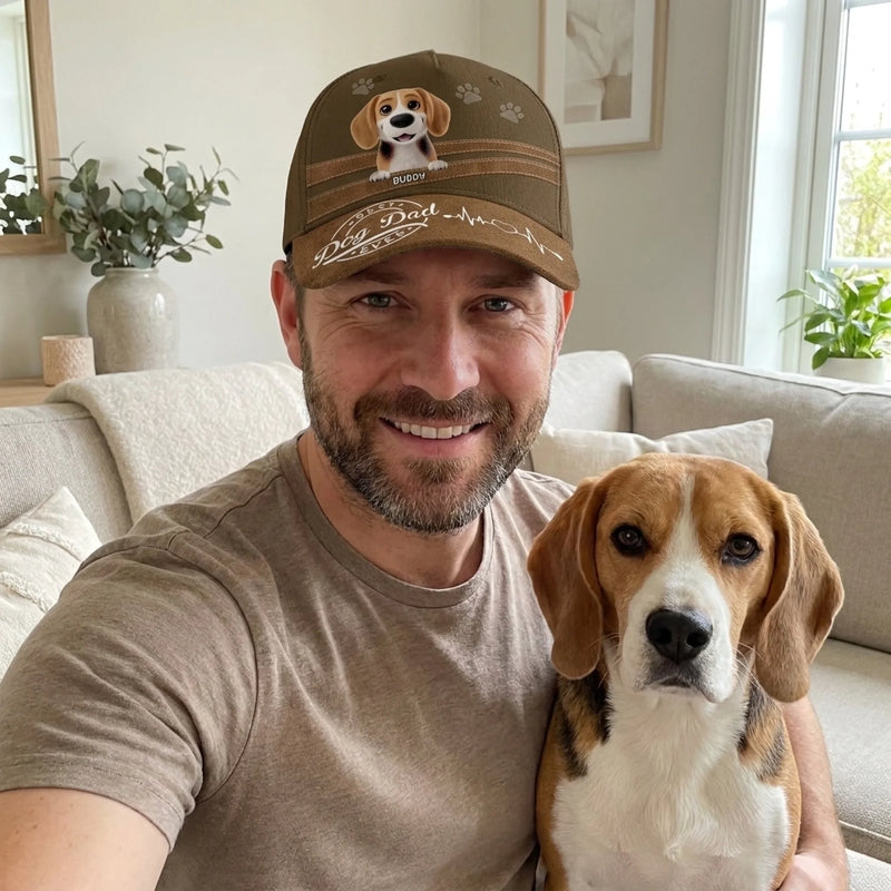 Custom Name Dog Dad Gifts for Men - Personalized Classic Cap
